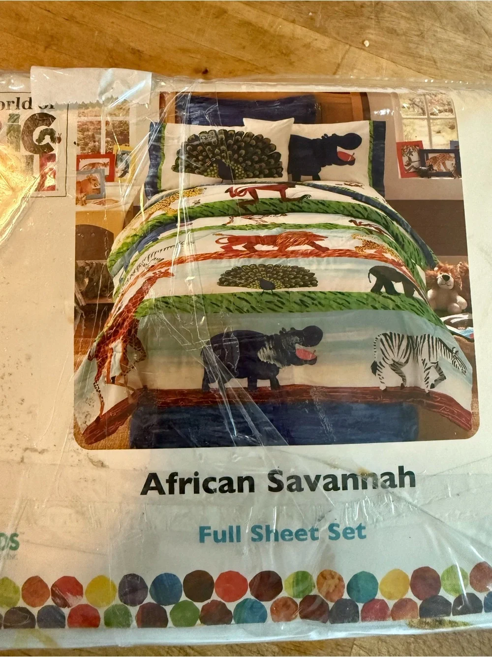 Vintage 2006 Eric Carle African Savannah Full sheet Set new old stock
